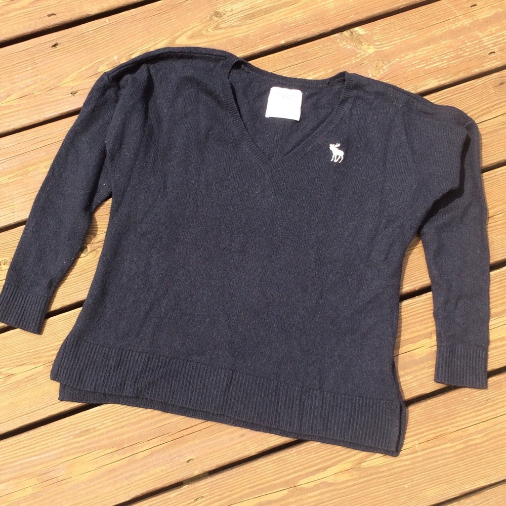 Abercrombie & Fitch Small Dark Navy V-Neck Sweater - Picture 1 of 7